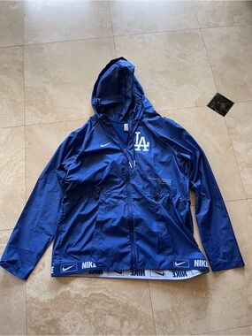 Los Angeles Dodgers MLB Nike Blue Hooded Windbreaker Jacket